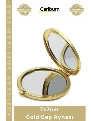Carlburn #cepaynası Promosyon Çelik Metal Hediyelik 7X7CM Sticker Uyumlu Kına Düğün Nikah Hediyesi Gold Cep Aynası