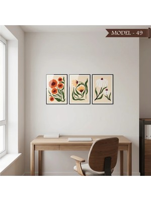 Akıllı Kağıt Cam Görünümlü Yapışkanlı Tablo Çiçek (Model- 49)