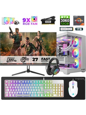 Xaser Star X440 Ryzen 7 7800X3D 32GB Ram 1tb M.2 Nvme SSD 12GB RTX3060 27" 300Hz Oyuncu Bilgisayarı