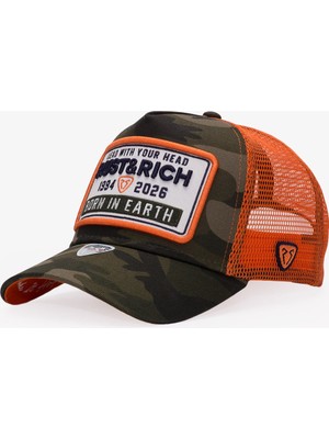 RustandRich Kadın Erkek Haki Trucker Şapka Urban Collection Kamuflaj