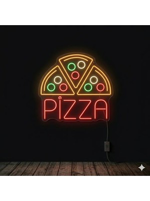Neonled Üç Dilim Pizza Neon LED Dekoratif Aydınlatma
