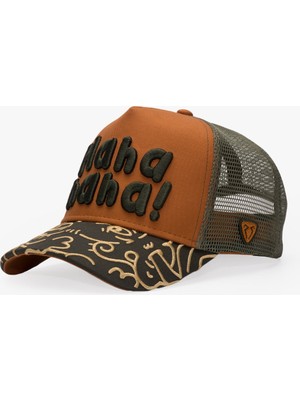 RustandRich Kadın Erkek Taba Trucker Şapka Art Collection Doodle