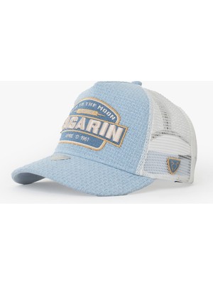 RustandRich Kadın Erkek Mavi Trucker Şapka Curved Visor Urban Collection Gagarin