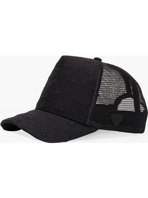 RustandRich Kadın Erkek Siyah Trucker Şapka Premium Collection Regalia