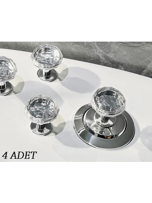 Ozcmax 4 Adet Kristal Tasarımlı Çok Amaçlı Yapışkanlı Tutaccak Buton