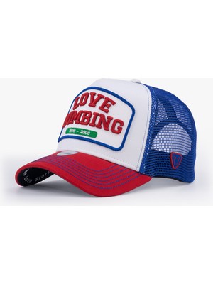 RustandRich Kadın Erkek Mavi Trucker Şapka Generation Collection Bombing