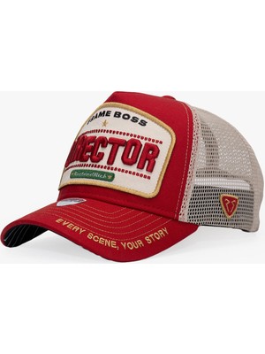 RustandRich Kadın Erkek Kırmızı Trucker Şapka Professional Collection Director