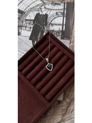 Kad Collection Siyah Mineli Kuzey Yıldızı Çelik Kolye