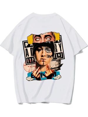 Brz Collection Unisex Oversize Eminem T-Shirt (Beyaz)