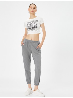 Koton Basic Jogger Eşofman Altı  Beli Bağlamalı Cepli