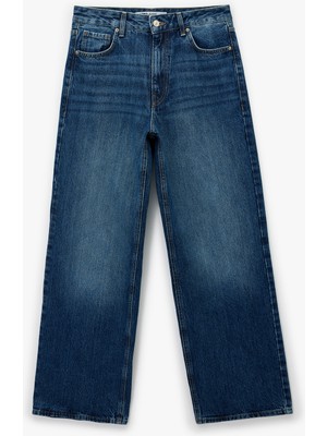 Koton Pamuklu Cepli Düğmeli Normal Bel Baggy Jean Pantolon - Baggy Jeans
