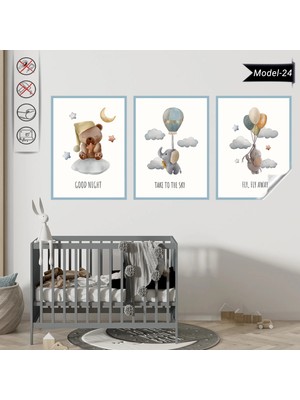 Akıllı Kağıt Statik Tutunma Özellikli Tablo - Poster Çocuk Odası (Model-24)