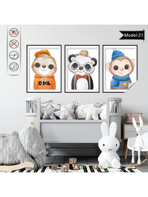 Akıllı Kağıt Statik Tutunma Özellikli Tablo - Poster Çocuk Odası (Model-21)