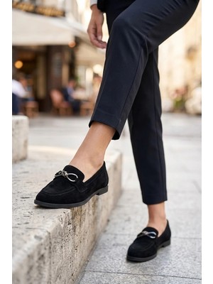 Ayakkabı Fuarı Elit MY-021 Kadın Hakiki Deri Casual Ayakkabı Siyah