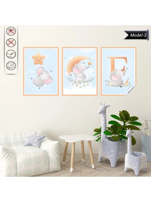 Akıllı Kağıt Statik Tutunma Özellikli Tablo - Poster Çocuk Odası (Model-3)