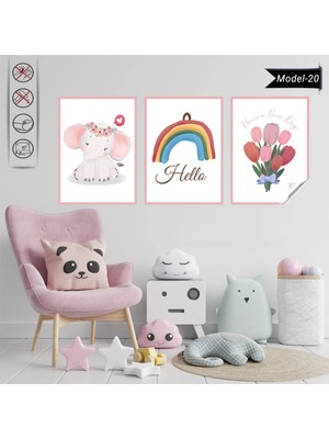 Akıllı Kağıt Statik Tutunma Özellikli Tablo - Poster Çocuk Odası (Model-20)