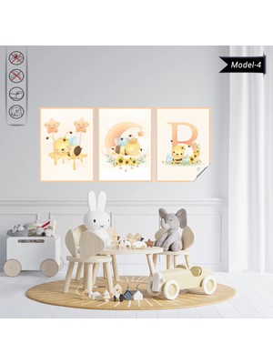 Akıllı Kağıt Statik Tutunma Özellikli Tablo - Poster Çocuk Odası (Model-4)