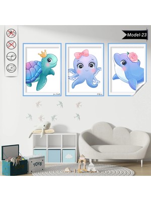 Akıllı Kağıt Statik Tutunma Özellikli Tablo - Poster Çocuk Odası (Model-23)