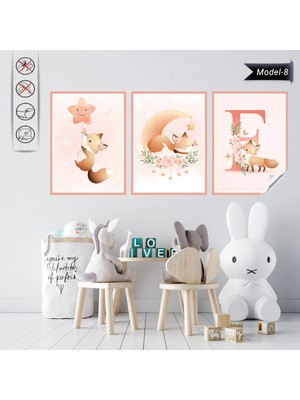 Akıllı Kağıt Statik Tutunma Özellikli Tablo - Poster Çocuk Odası (Model-8)