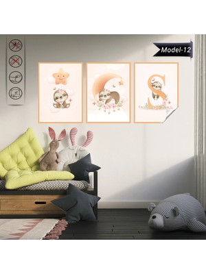Akıllı Kağıt Statik Tutunma Özellikli Tablo - Poster Çocuk Odası (Model-12)
