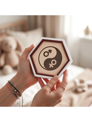 Miawiki Yin Yang Eril ve Dişil Enerji Tasarımlı Modern Dekoratif Obje, Estetik ve Şık Bir Hediye 10X10 cm