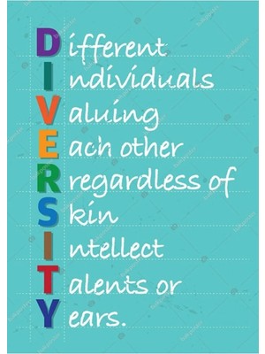 Prime Concept Diversity Ingilizce Poster 100X140 cm - Vinil ( Branda )
