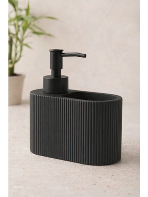 Kitchen Life Luxeras Tezgah Üstü Çizgili Tasarım Sünger Hediyeli Mutfak ve Banyo Sıvı Sabunluk Seti 550 ml