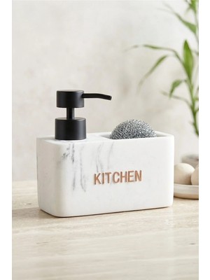 Kitchen Life Monaco Süngerli Tezgah Üstü Mutfak Banyo Sıvı Sabunluk Takımı 350 Ml-Mutfak Sabunluk Seti