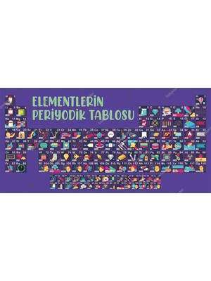Prime Concept Elementlerin Periyodik Tablosu 100X200 cm - Vinil ( Branda )