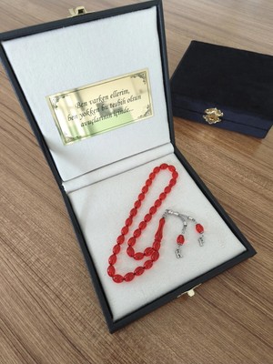 Tesbih Dünyası Özel Kutulu Isim Yazılan Tesbih, Harfli Kişiye Özel Ateş Kehribar Tesbih, Erkek Hediye Tesbih,