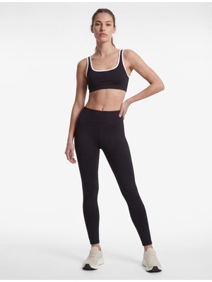 Koton Yüksek Bel Slim Fit Dikiş Detaylı Interlok Spor Tayt