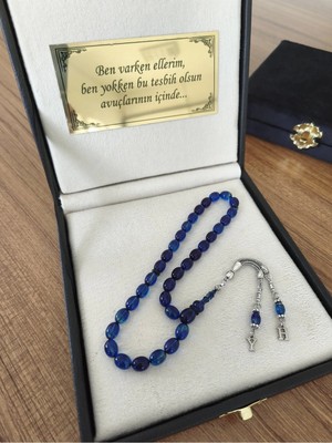 Tesbih Dünyası Deri Kutulu Isim Yazılan Tesbih, Harfli Kişiye Özel Ateş Kehribar Tesbih, Erkek Hediye Tesbih