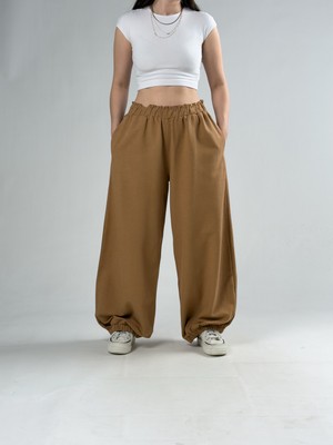 Cocopelli Kahverengi Kadın Oversize Pantolon COC3175