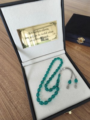 Tesbih Dünyası Özel Kutulu Isim Yazılan Tesbih, Harfli Kişiye Özel Ateş Kehribar Tesbih, Erkek Hediye Tesbih,