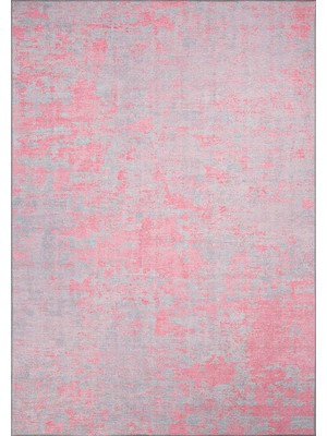 Pera Halı Pembe ve Gri Soyut Desenli Modern Halı - AL99OU