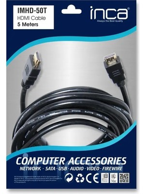 Verto Inca IMHD-50T 5mt 1.4V 3D Altın Uçlu HDMI Kablo