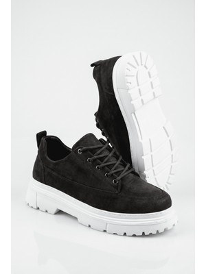 Zerenyus ZRK-702 Premium Siyah Beyaz Süet Günlük Erkek Casual Sneaker