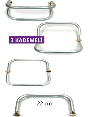 Royaleks 3 Kademeli Gizli Metal Mango Çanta Bursu – 22 cm - Metal Çanta Aparatı