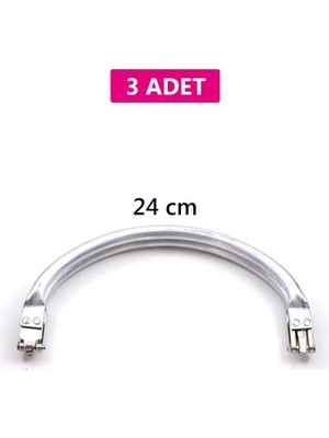 Royaleks Gizli Metal Oval Çanta Bursu – 3 Adet - 24 cm - Metal Çanta Aparatı Çanta Aksesuarı
