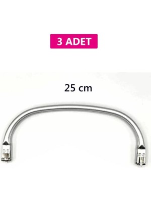 Royaleks Gizli Metal Mango Çanta Bursu – 3 Adet - 25 cm - Metal Çanta Aparatı Çanta Aksesuarı