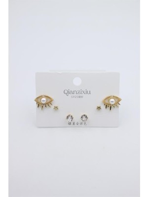 Royaleks Çoklu Set Küpe - Altın