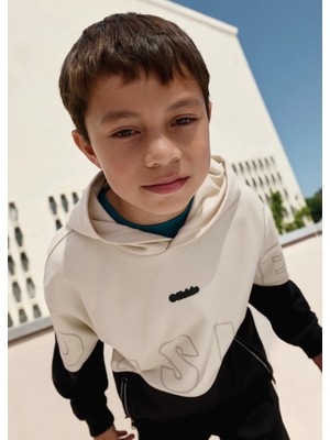 Mayoral Erkek Çocuk Kapşonlu Sweatshirt Bej