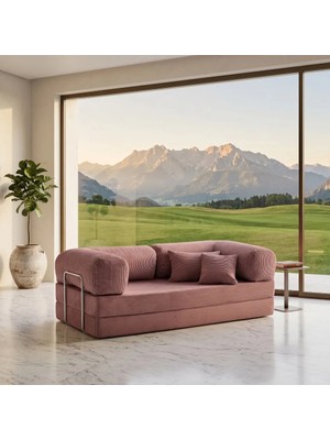 MONAMI Dechome 200X100 50 Dns Modüler Koltuk.kadife Fitilli Kumaş, Yatak Olabilen, Modern Tasarım.