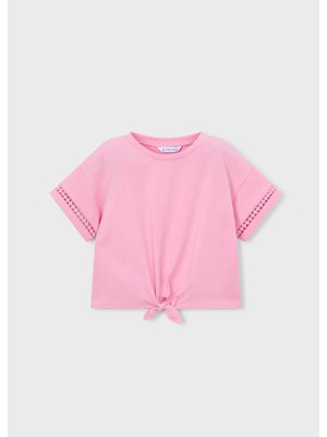 Mayoral Kız Çocuk Önden Bağlamalı Tshirt Pembe