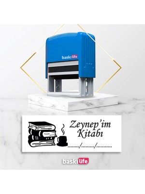Baskı Life  Kaşe  Kitap Mührü Kitap Damgası Kişiye Özel Kaşe 560