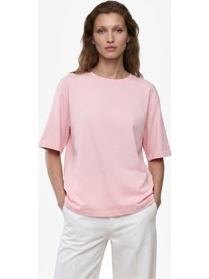 Koton Pamuklu Kısa Kollu Bisiklet Yaka Oversize Basic Tişört
