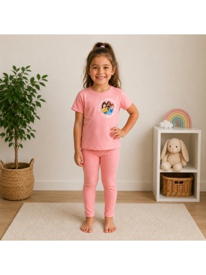 Utaher Miniwear Prenses Baskılı Kız Çocuk Tişört Tayt Takım
