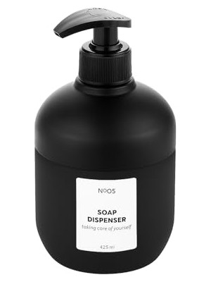 Esranın Dünyası 425 ml Cam Sıvı Sabunluk | Modern Siyah ve Beyaz Renk Seçenekleri | Pompalı Cam Sabun ve Losyon Dispenseri | Şık, Dayanıklı ve Hijyenik Tasarım