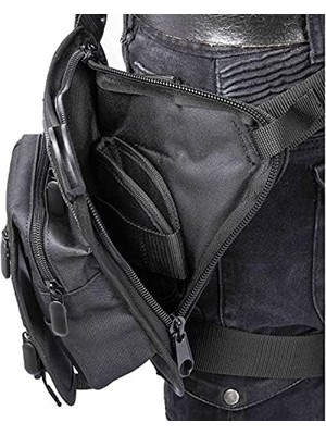 Esranın Dünyası Tactical Siyah Özel Bölmeli Silah Taşıma Çantası 27CMX21CM Bel ve Bacak Çantası