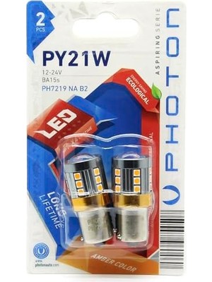 Esranın Dünyası Photon Ampul P21W Amber 93 LED (2'li Blister) - Pht PH7219 Na B2